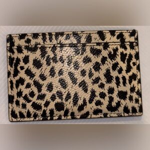 Celine Black and Cream Animal Print Card Holder